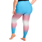 Transgender Pride Ombre High-Waist Plus Leggings Plus Size Legging - AOP PRIDE MODE